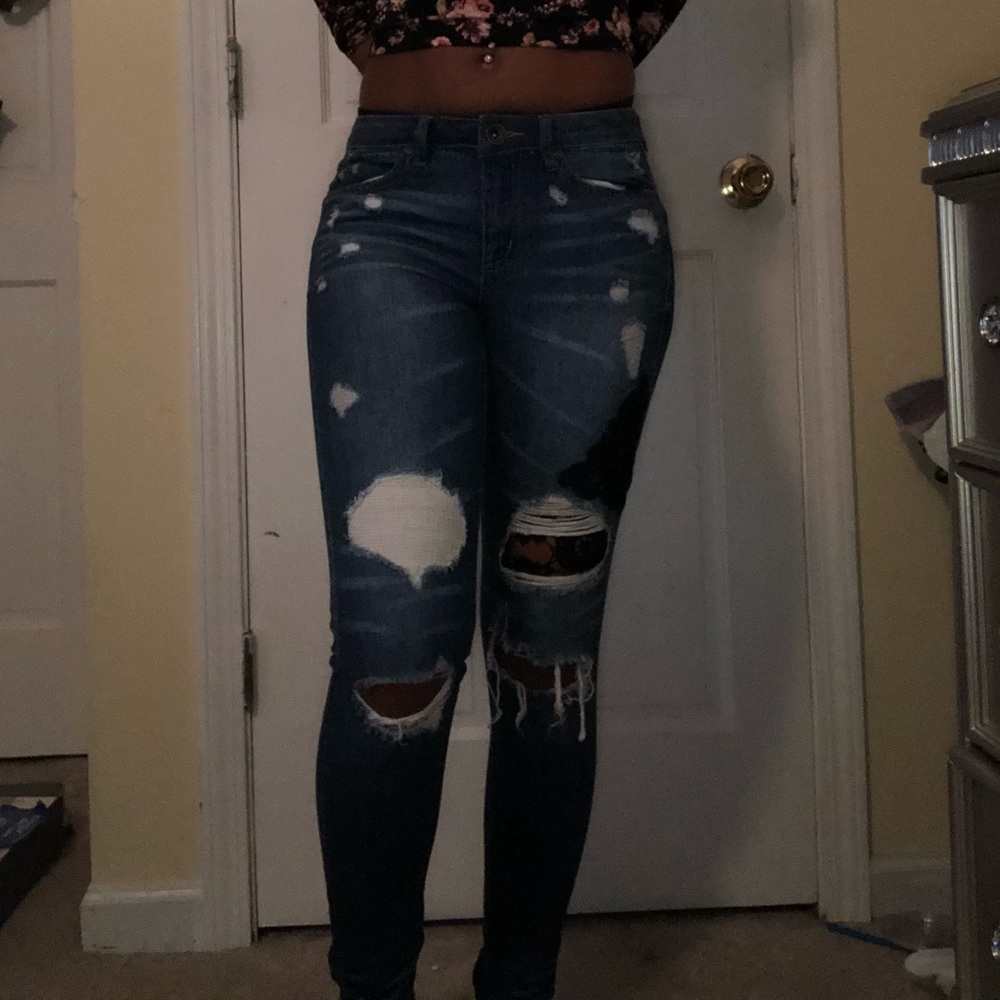 Distressed jeans